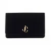 Jimmychoo/吉米周 品牌 logo 装饰黑色丝绒链条钱夹  PALACEVVJ010003