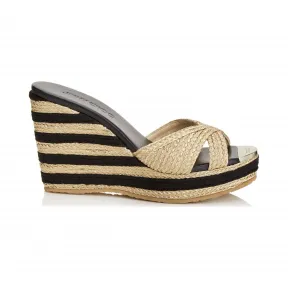 Jimmychoo/吉米周 黑色和金色金属编织绳楔 PANDORABRI000034