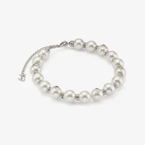 Jimmychoo/吉米周 PEARL CRYSTAL CHOKER项链-珍珠水晶饰银色金属贴颈项链 PEARLCRYSTALCHOKERXYY0C9458