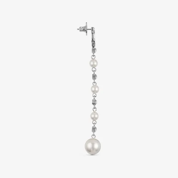 Jimmychoo/吉米周 PEARL DROP EARRING耳坠-水晶饰银色金属珍珠耳坠 PEARLDROPEARRINGXYY0C9458