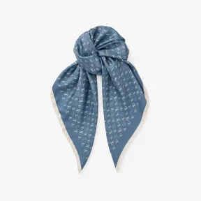 Jimmychoo/吉米周 RETA方巾-丹宁色 JC 字母印花真丝方巾 RETAS779043507