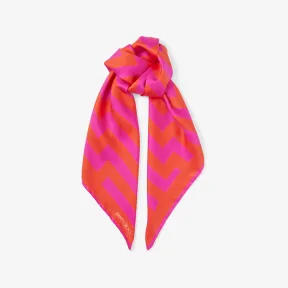 Jimmychoo/吉米周 桃红色 Avenue 印花真丝方巾-RETA-2023沙滩系列 RETAS821110604