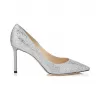 Jimmychoo/吉米周 银色亮片面料尖头浅口鞋 ROMY85GFAAA0009