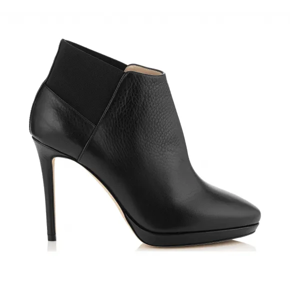 Jimmychoo/吉米周 黑色皮革踝靴 TALULA100DCZ010003