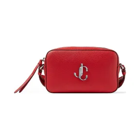 Jimmychoo/吉米周 银色品牌 logo 徽章装饰正红色牛皮相机包  VARENNECAMERAUCJ061621