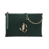 Jimmychoo/吉米周 品牌 logo 装饰深绿色麂皮单肩包  VARENNESHOULDERSSUE031838