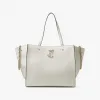 Jimmychoo/吉米周 AVENUE TOTE BAG-浅金色JC徽章饰拿铁色细腻亮面小牛皮托特包 VARENNETOTEBAGDAW081095