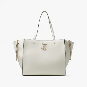 Jimmychoo/吉米周 AVENUE TOTE BAG-浅金色JC徽章饰拿铁色细腻亮面小牛皮托特包 VARENNETOTEBAGDAW081095