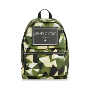 Jimmychoo/吉米周 军绿色混色迷彩尼龙双肩包  WILMERCIN035009