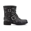 Jimmychoo/吉米周 黑色皮革机车靴，饰有图形星状点缀 YOUTHESR010003