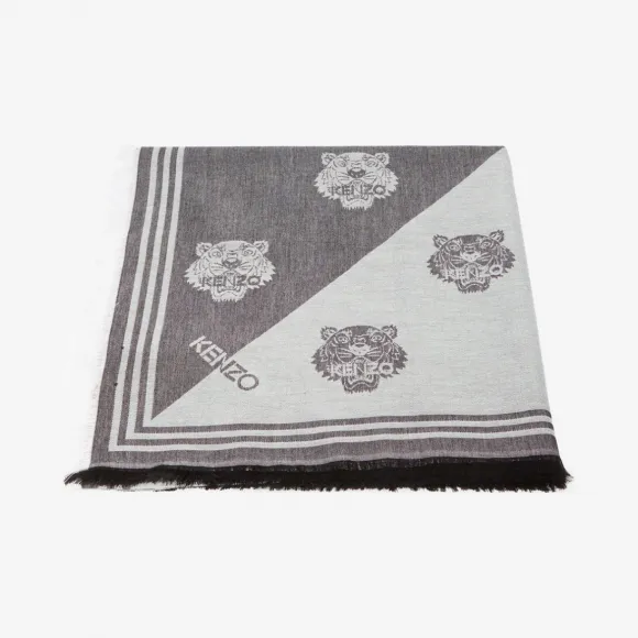 凯卓/Kenzo 黑色 手套 大号两色老虎围巾 F868EU543JFB.99A.TU