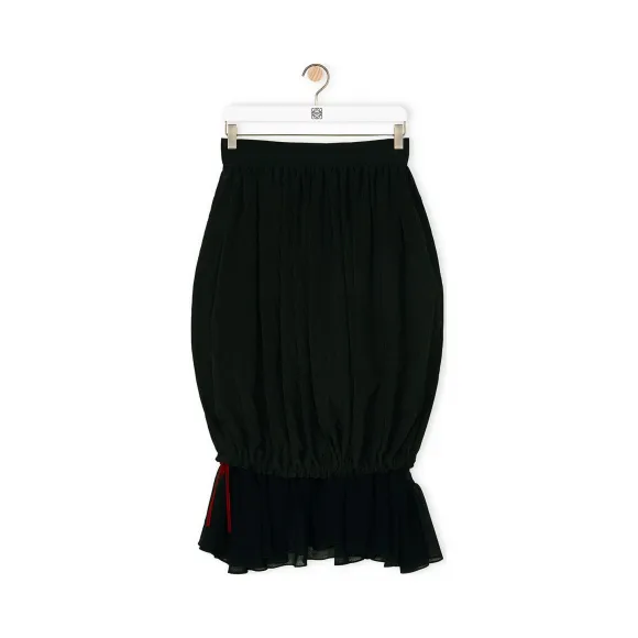 罗意威/Loewe Balloon Ruffle Skirt黑色 S2105150RM