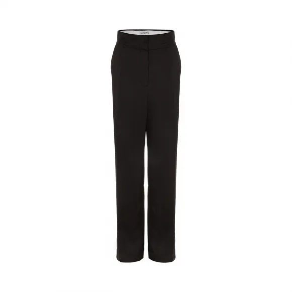 罗意威/Loewe 绸缎长裤 黑色 S2262021FA