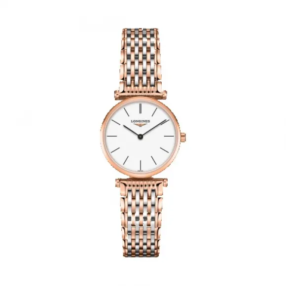 浪琴/Longines 嘉岚系列 石英 精钢镀18K玫瑰金 女表 L4.209.1.92.7