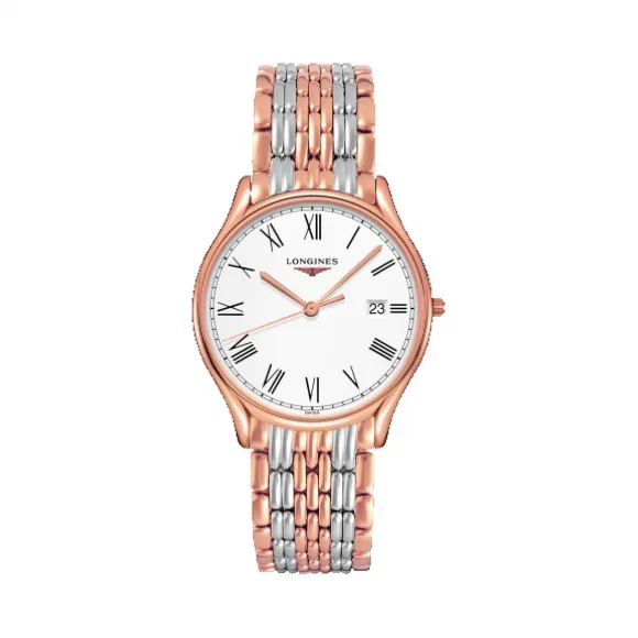 浪琴/Longines 律雅系列 石英 精钢镀18K玫瑰金 男表 L4.859.1.11.7