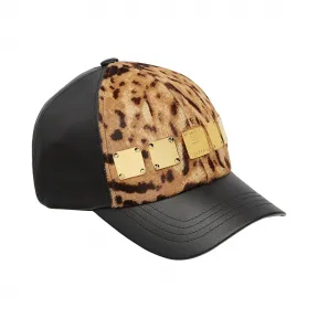 MCM 豹纹LOGO铭牌经典鸭舌帽 MEC8AMM11CO001