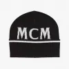 MCM 黑色 毛线帽 MEHDSMM05BK001