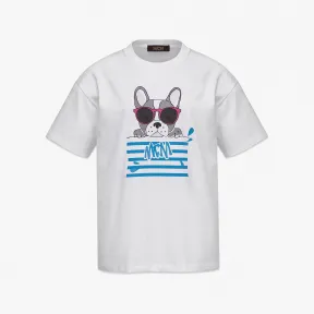 MCM 白色 | WHITE 女士 MCM Sommer M 小狗印花有机棉 T 恤 MFTCAMM06WT00L