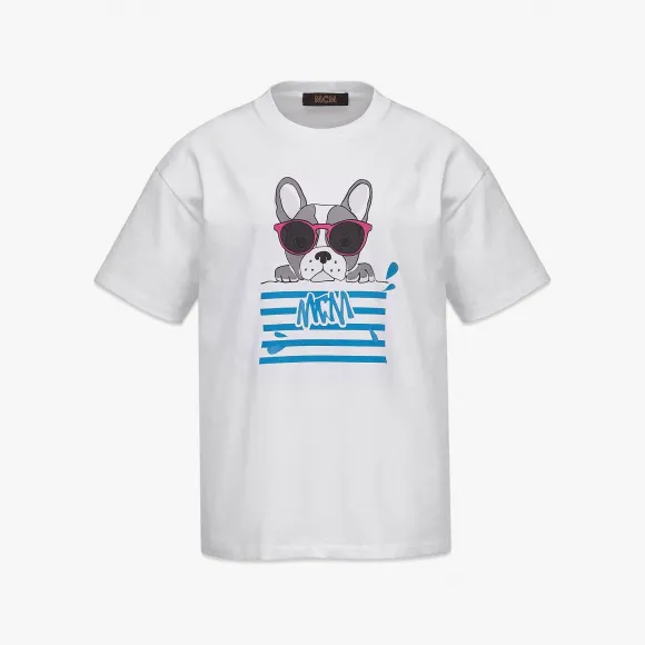 MCM 白色 | WHITE 女士 MCM Sommer M 小狗印花有机棉 T 恤 MFTCAMM06WT00S