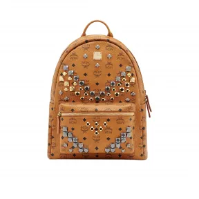 MCM Stark Visetos M 字铆钉双肩背包 MMK6SVE18CO001