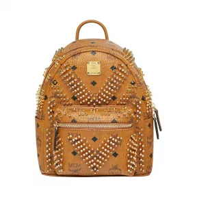 MCM Stark Visetos M字铆钉双肩背包 MMK9SVE21CO001