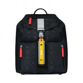 MCM Resnick字母组合织物双袋双肩背包 MUK9SRA12BK001