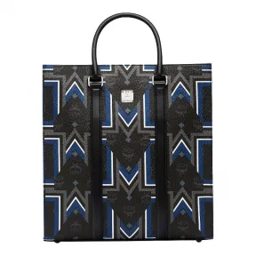 MCM Traveler Gunta M Visetos 条纹手提包 MUT8SVY08BK001