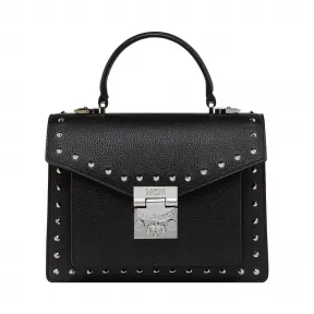 MCM Patricia Satchel in Studded Outline Leather MWE8APA51BK001