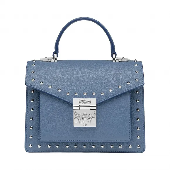 MCM Patricia Satchel in Studded Outline Leather MWE8APA51HF001