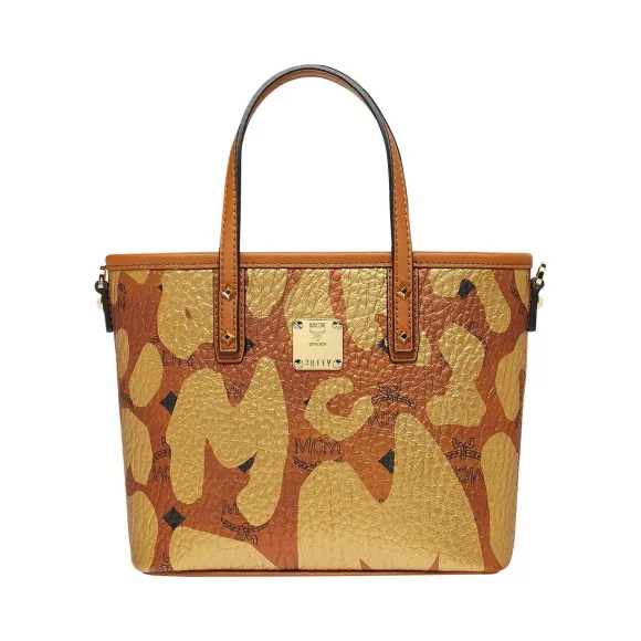 MCM MCM豹纹印花Anya顶部拉链购物袋 MWP8AVI96CO001