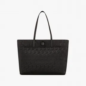 MCM Aren 方格提花尼龙购物包 MWPDSTA02BK001