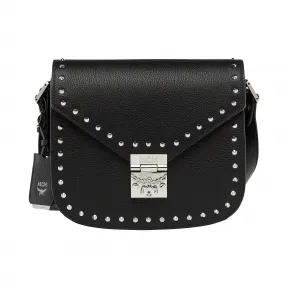 MCM Patricia Studded Outline Shoulder in Grained Leather MWS7APA