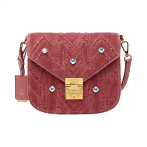 MCM Patricia Shoulder Bag in Velvet Crystal Studs MWS9SPA19QB001