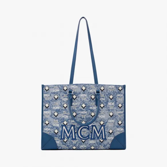 MCM Vintage Jacquard Monogram 手提包 MWTBATQ01LU001