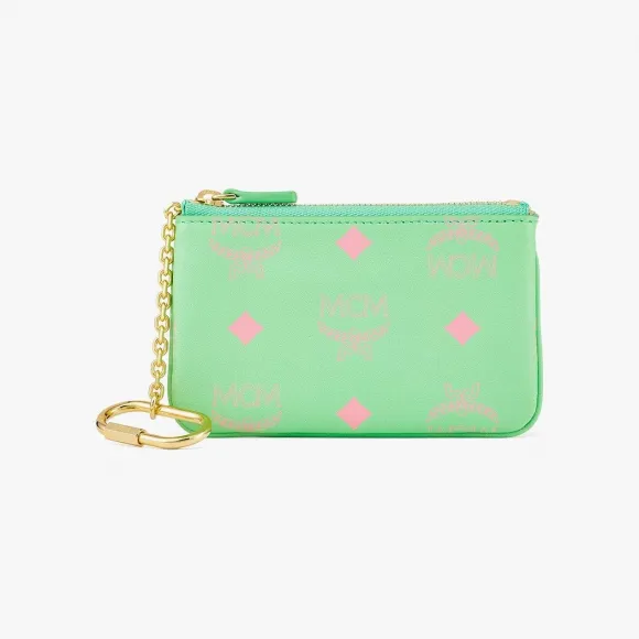 MCM 泼彩品牌标志皮革钥匙零钱包 MXKCSSX01JW001