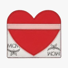 MCM 情人节系列Visetos皮革拼色卡夹 MYABSVI01R4001