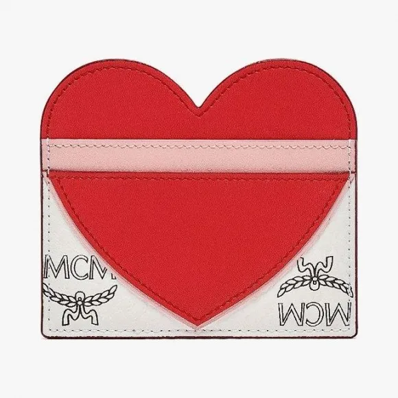 MCM 情人节系列Visetos皮革拼色卡夹 MYABSVI01R4001