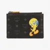 MCM Looney Tunes x MCM 联名款 Tweety Visetos拉链卡夹 MYADSTA03BK001