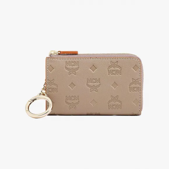 MCM Klara 缩写字母皮革拉链卡夹钱包 MYLBSKM03NV001