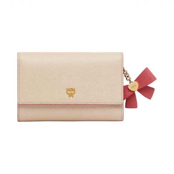 MCM Mina 蝴蝶结三折皮革钱包 MYM7ALL96IB001