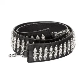 MCM Milla Crystal Shoulder Strap in Leather MYZ7AMA06BK001