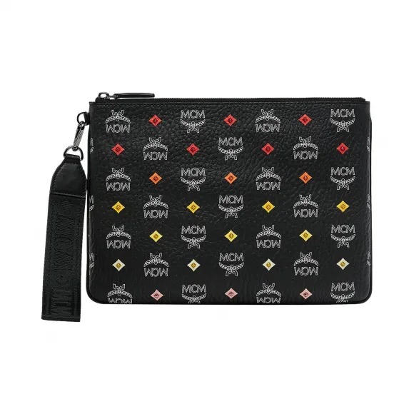 MCM Skyoptic Visetos铆钉腕带拉链手拿包 MYZ9SSV52BA001