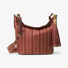 迈克高仕/Michael Kors Brooklyn 中号绒面革马鞍包 30F6ABHL2S616