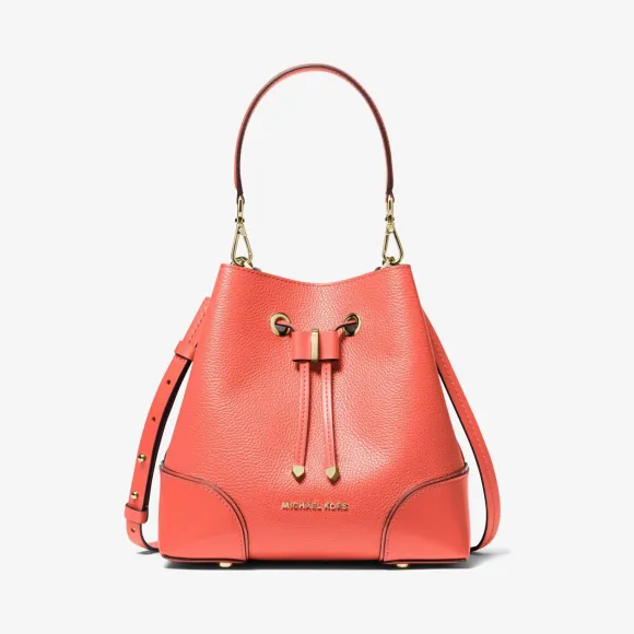 迈克高仕/Michael Kors 女士 西柚粉 Mercer Gallery 小号皮质水桶包