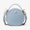 迈克高仕/Michael Kors 女士 淡蓝色 Delaney 中号圆饼斜挎包