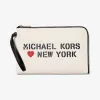 迈克高仕/Michael Kors 女士 自然色 The Michael Bag 中号帆布零钱袋