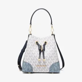 迈克高仕/Michael Kors 女士 海军蓝混色 Mercer Gallery 超小号老花水桶包