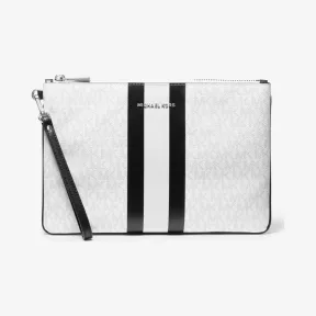 迈克高仕/Michael Kors 大号徽标条纹拉链小包 32S0SJ6N3B-0109