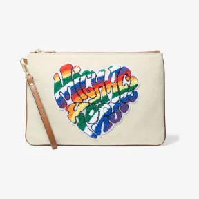 迈克高仕/Michael Kors 大号 Pride Heart 徽标帆布拉链小包 32T1GJ6M3C-1522