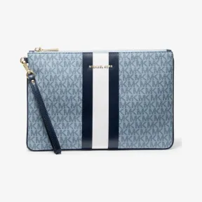 迈克高仕/Michael Kors 大号徽标条纹拉链小包 32T9GF9M3B-0857